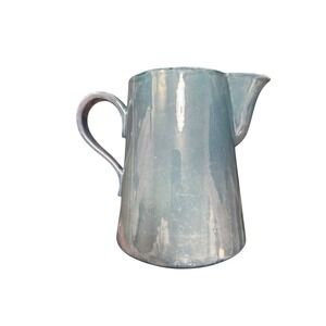 Vintage Japan Lusterware Water Pitcher Hand Painted Blue‎ Glaze Ceramic Pottery